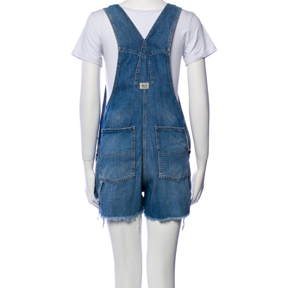 R13 Short Denim Overalls Blue - Picture 3 of 3